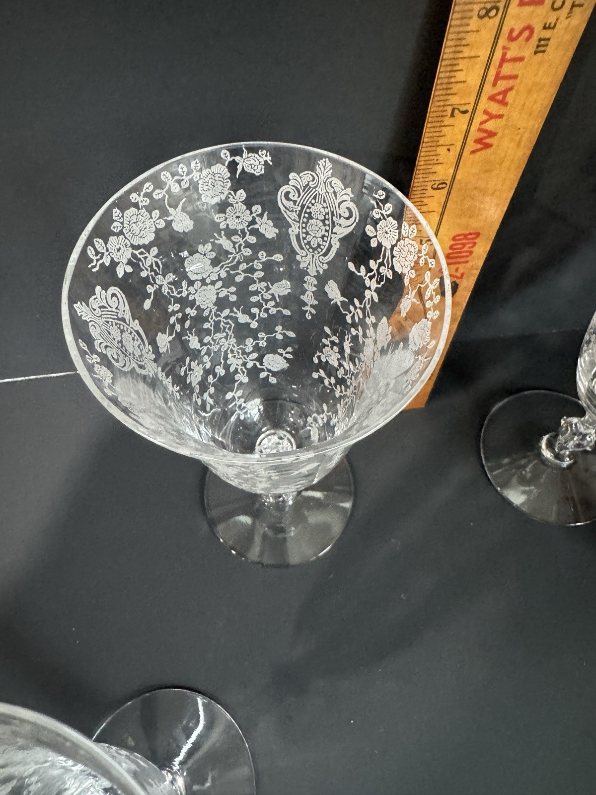 Vintage Cambridge Rose Point Etched Glassware. Mint!