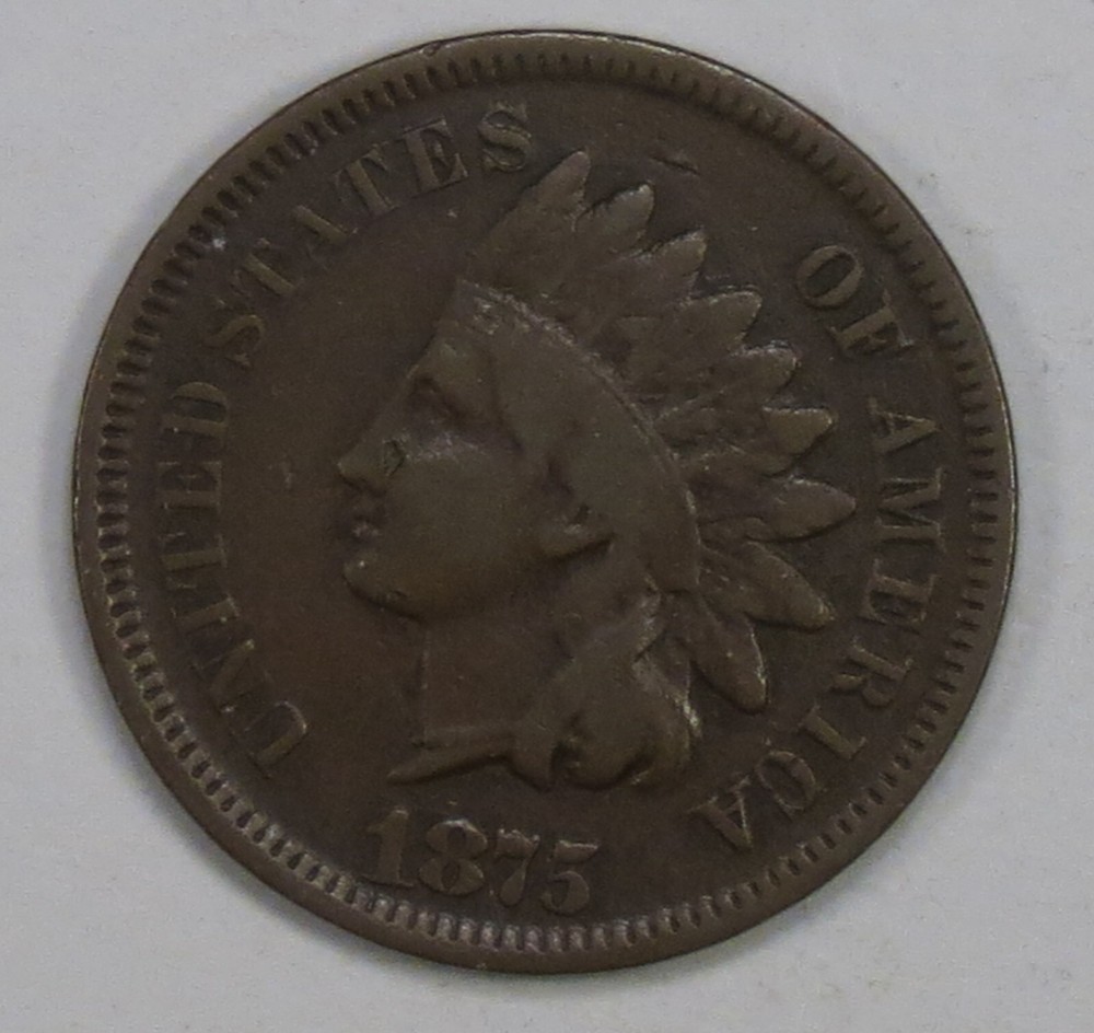 1875  Indian Cent F