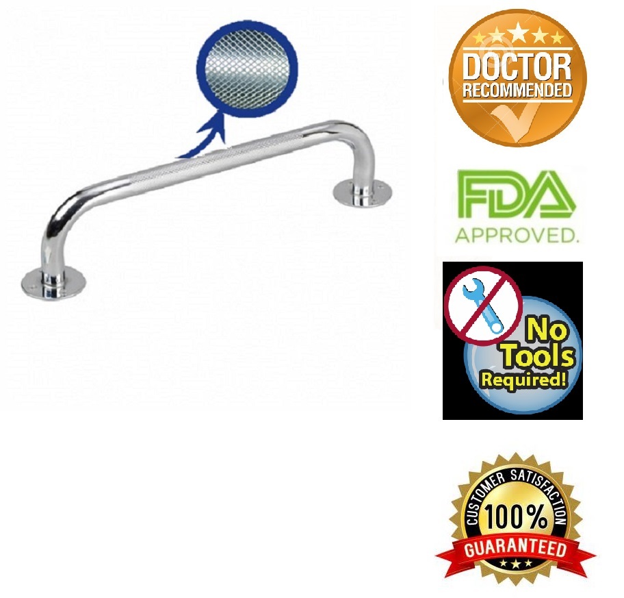 Grab Bar, Knurled Chrome by Healthline Trading