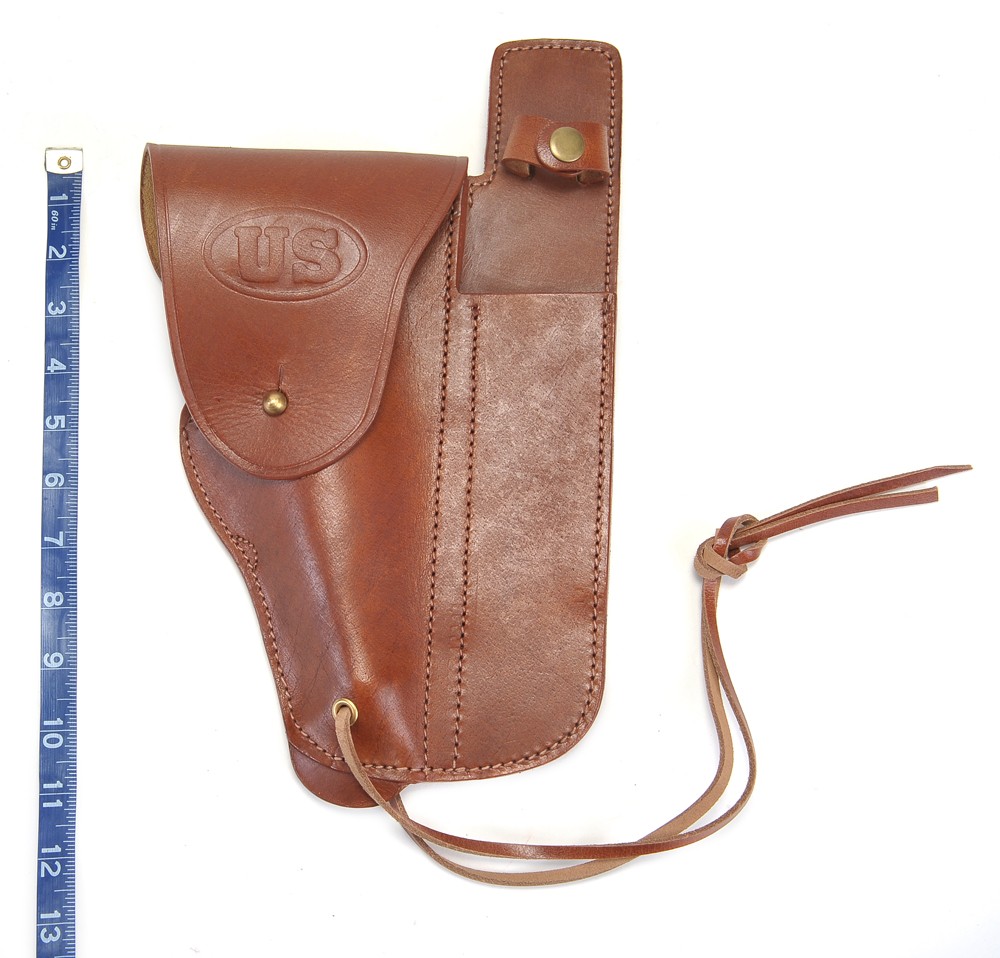 US WW2 M1916 Colt 1911 .45 Holster and Ka-Bar Sheath Premium Drum Dyed Leather