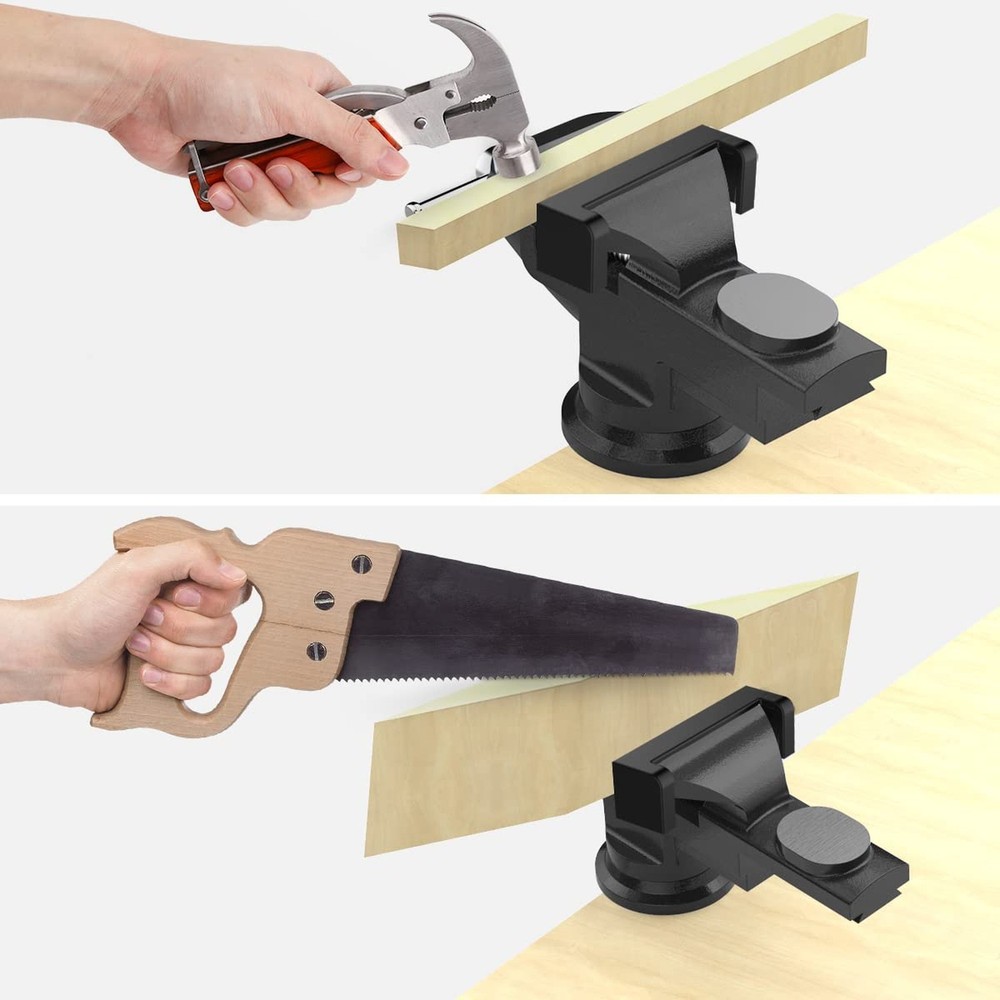 Housolution 3 Inch Universal Swivel Base Table Vise, 360°Rotating Bench Cla