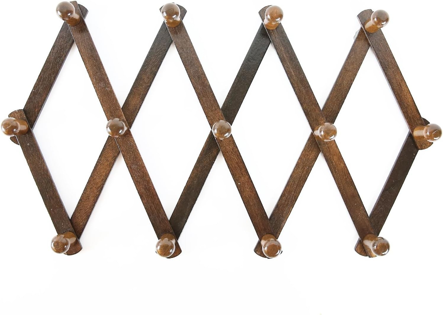 Wall Expandable Coat Rack Accordion Style Hat Rack Coffee Mug Hanger 13 Wood ...
