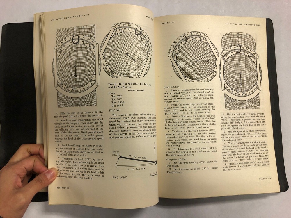Air Navigation For Pilots-Air Training Command 1951 Original