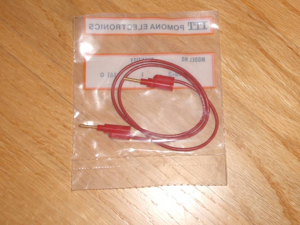 POMONA P-18-2 18" RED STACKABLE MINI BANANA PLUG TEST LEAD WIRE PATCH CORD CABLE