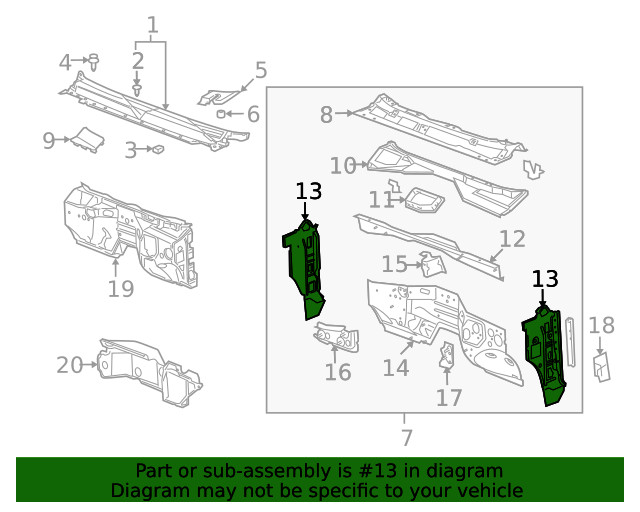 Genuine GM Driver Side Cowl Panel 22997598