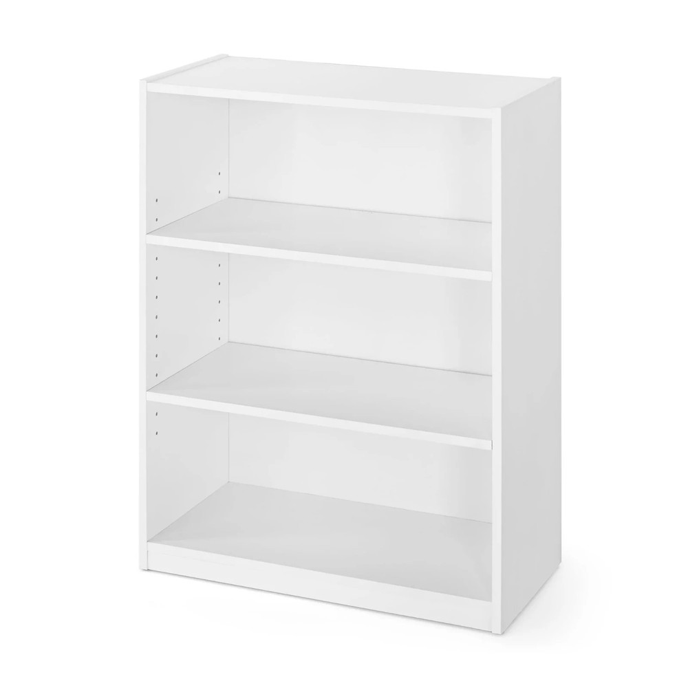Mainstays 3-Shelf Bookcase with Adjustable Shelves, White