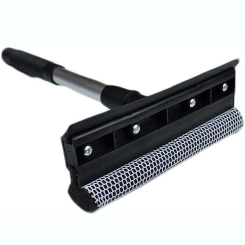 Double Surface Window Cleaner Telescopic Squeegee Wiper Handle Washer Scrubber