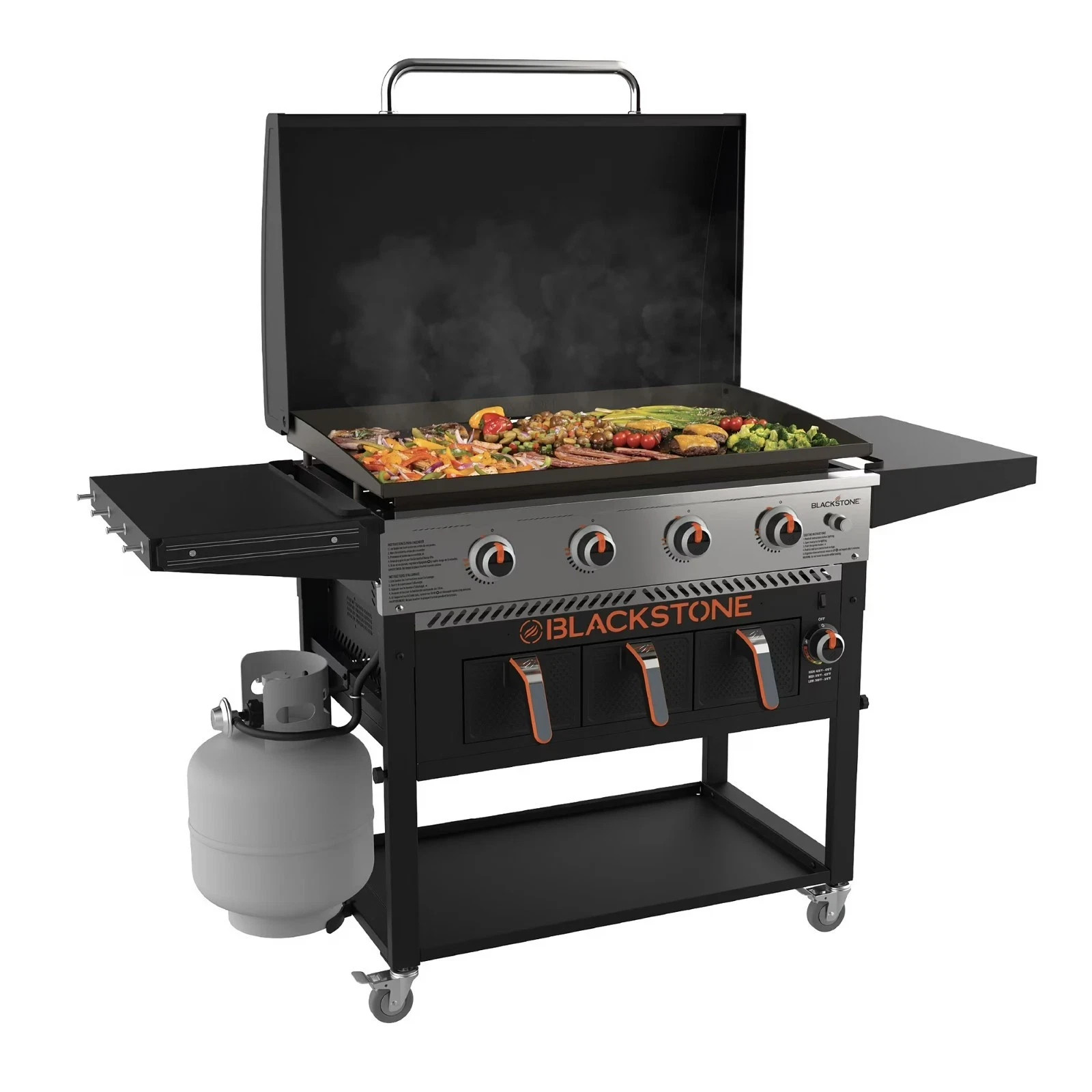 Blackstone Outdoor Combo Griddle, 4-Burner 36" Propane Flat Top Grill