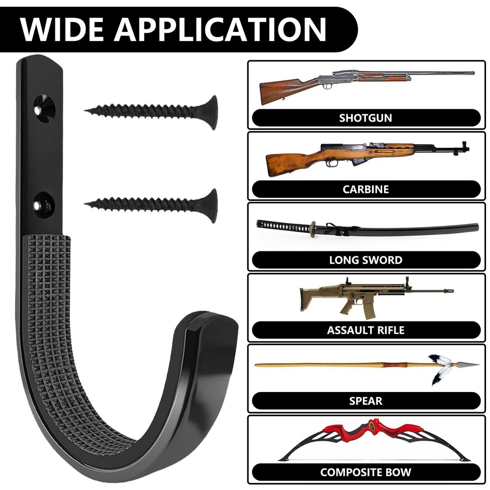TOPTOYBOX 34 Pack Gun Rack Wall Mount, Bulk for Wall, Black