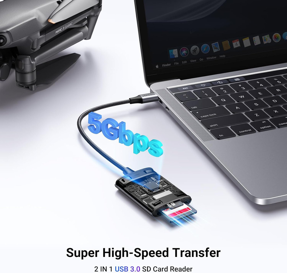 UGREEN USB C SD Card Reader for Micro SD, SDXC, Compatible with iPhone & MacBook