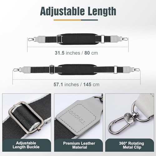 57.1 Inch Shoulder Strap Replacement, Adjustable Laptop Bag Strap with Thick