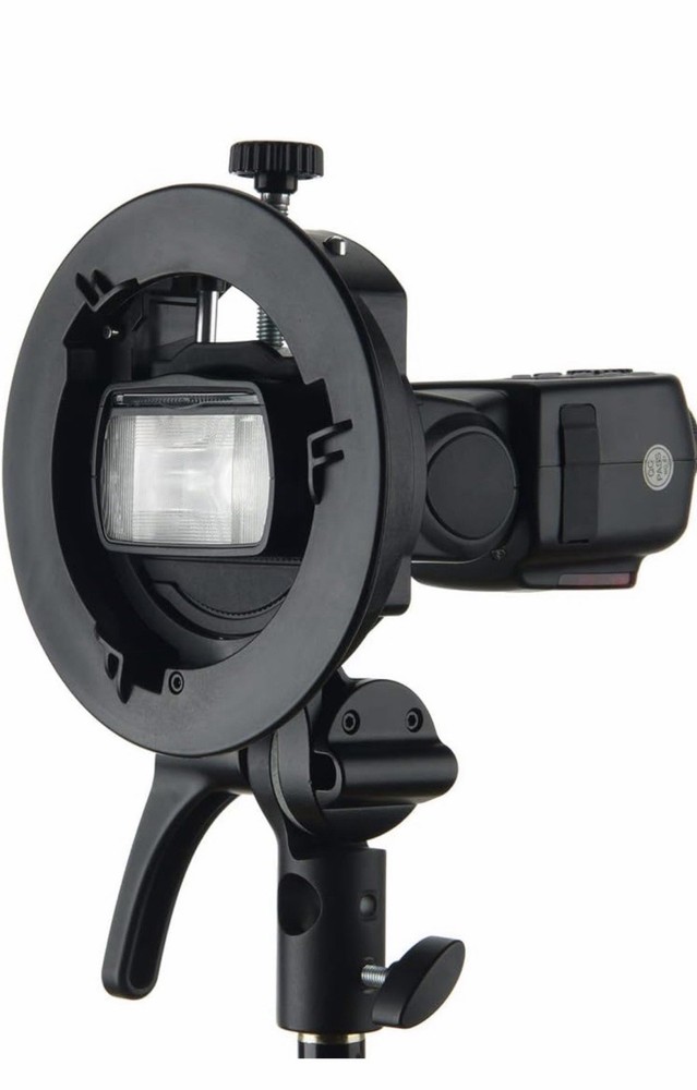 Godox S-type Bracket Bowens Mount Holder for Speedlite Flash - Black