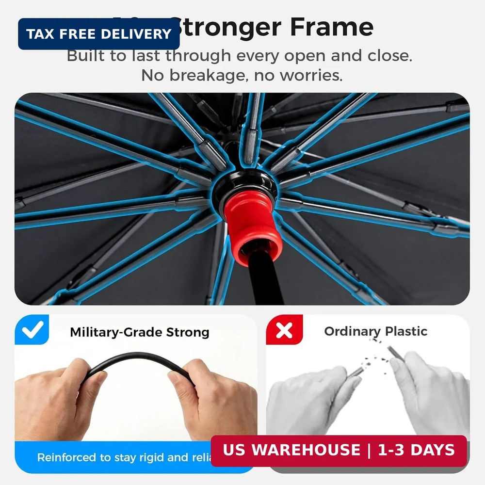 Windshield Sun Shade Umbrella, Foldable Car Sunshade for Front Windshield, UV Bl