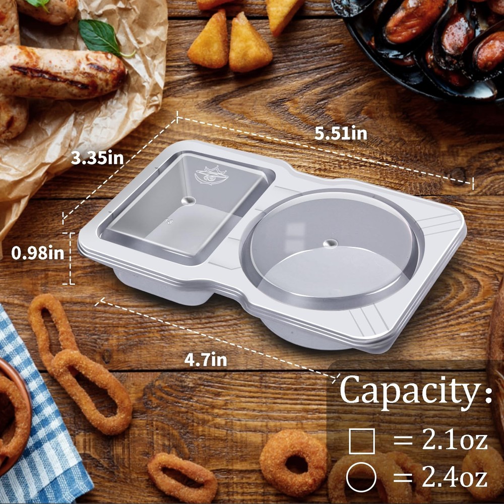 Evmliy 15 Sets Snack Containers, Reusable Double 2 Compartment Small