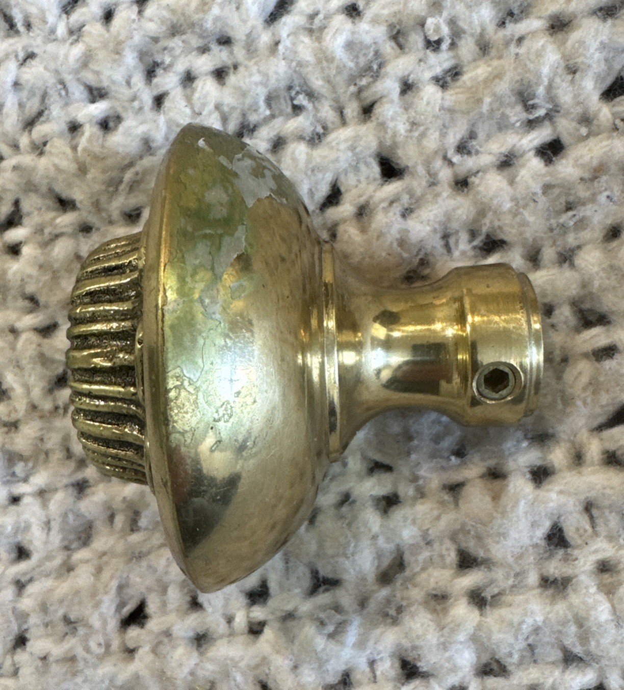 Lot 3psc VNT Ornate Solid Brass Door Knob, Portugal, Mid-Century, Floral Rosette