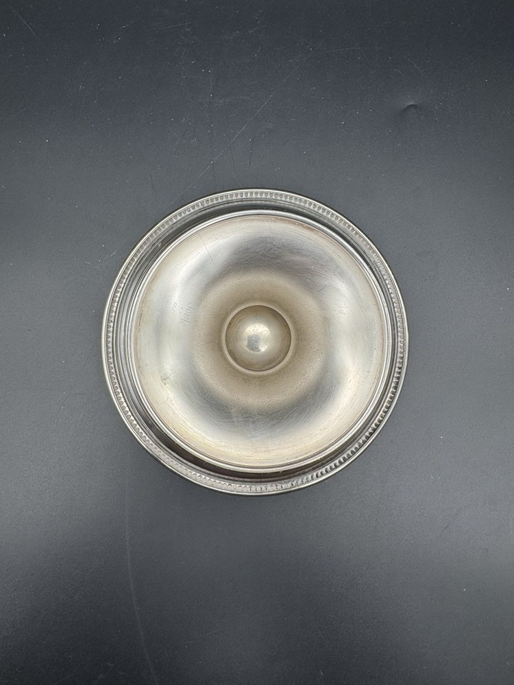 Silverplate Beaded Edge Pedestal Compote Dish