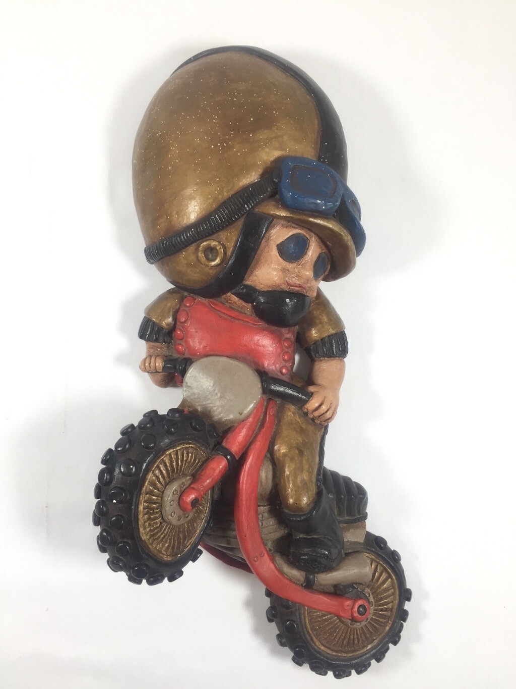 Apsit Bros California Motorcycle Motocross Chalkware Sculpture 70’s 15 Inches