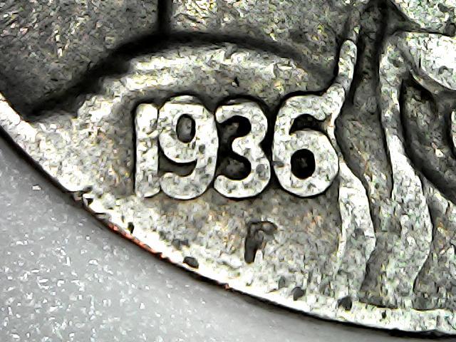 1936 United States Buffalo Nickel - Fine (F) KM#134 - BN36PF