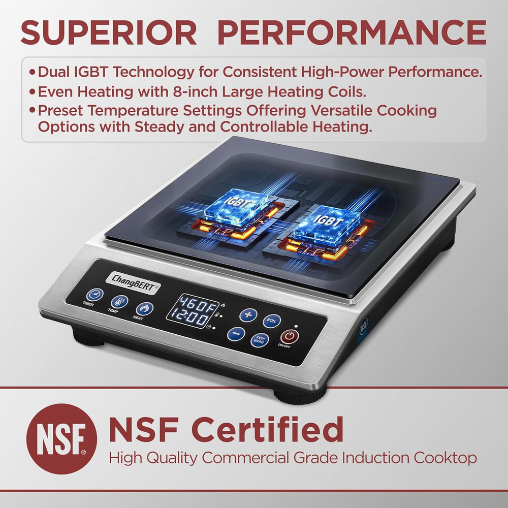 Portable Induction Cooktop Enhanced Version, One-Click Max Power 1800W Large Hea