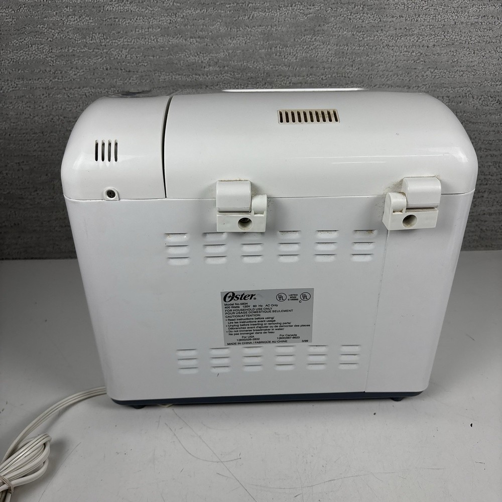 Oster Bread Maker Machine Model 5834 Automatic Dough Bake White Tested