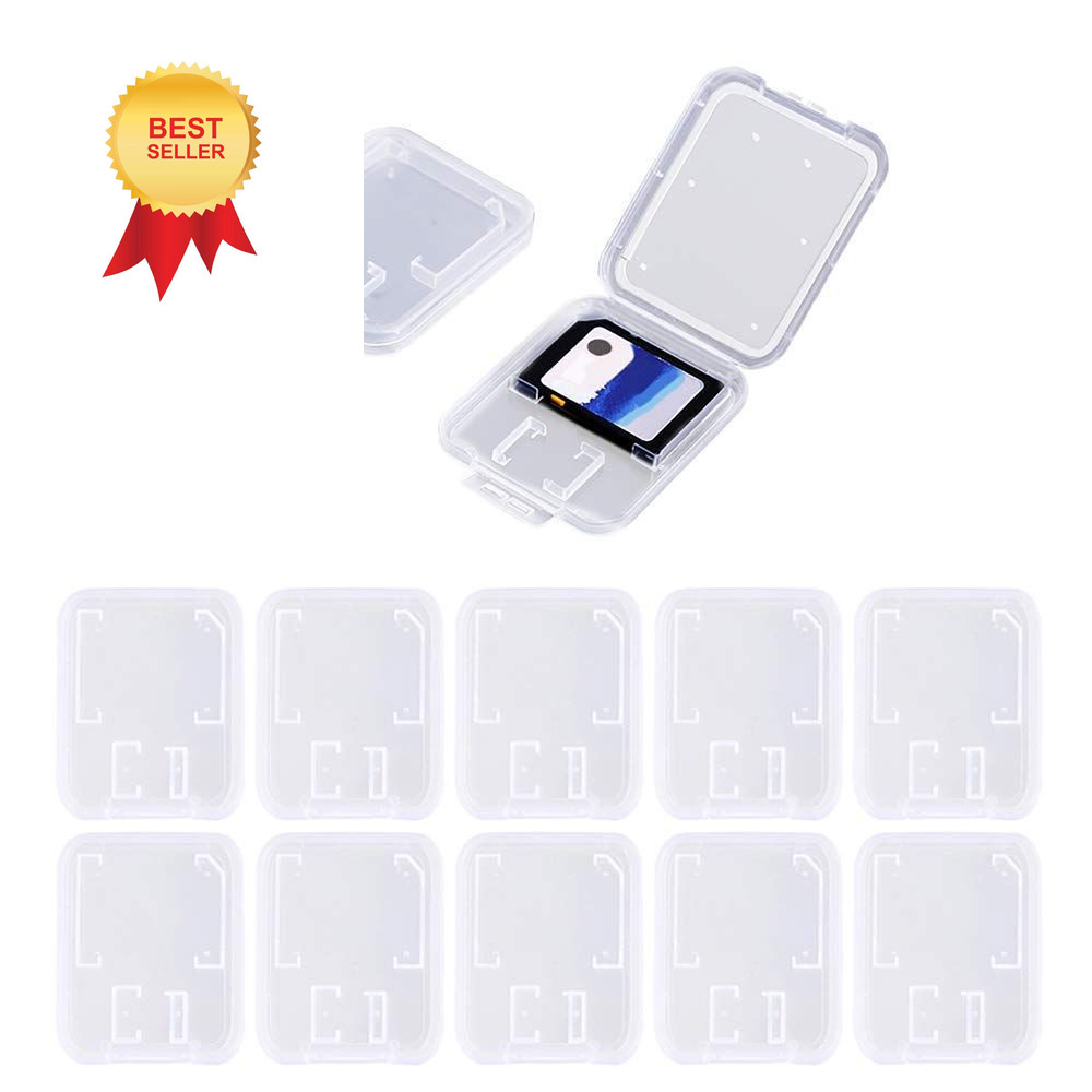 Clear Plastic Memory Card Case Compatible with SD SDHC SDXC Micro White