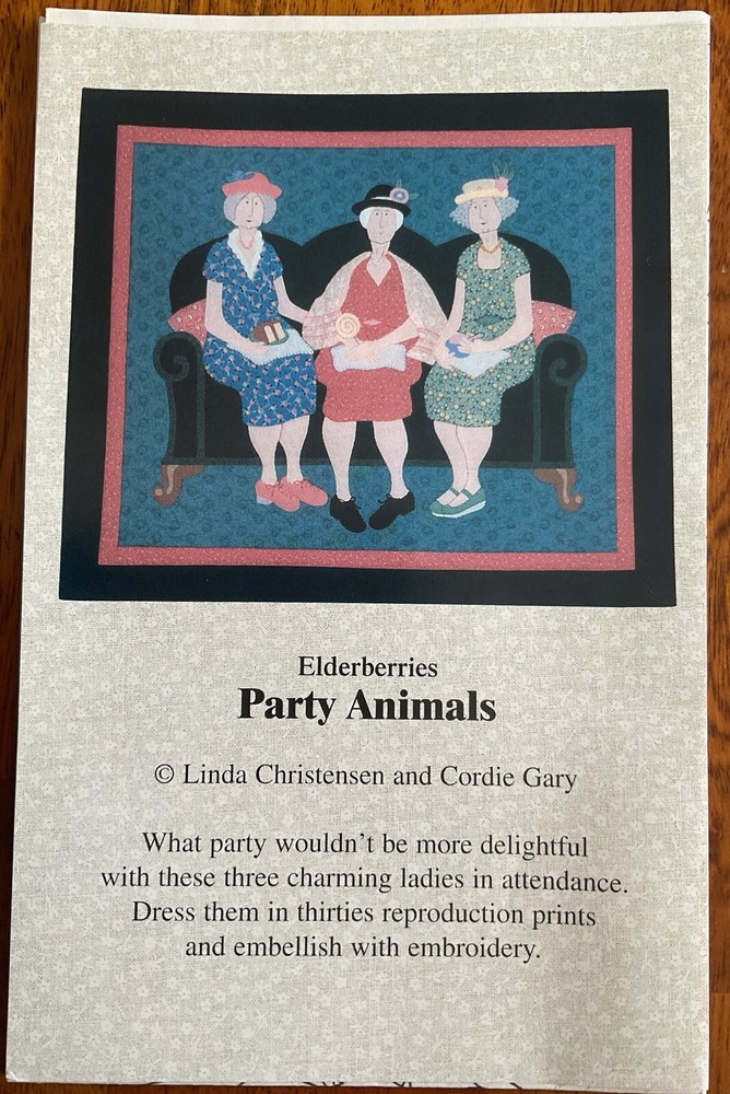 Jukebox Elderberries Wall Hanging Quilt Pattern - Party Animals - Appliqué