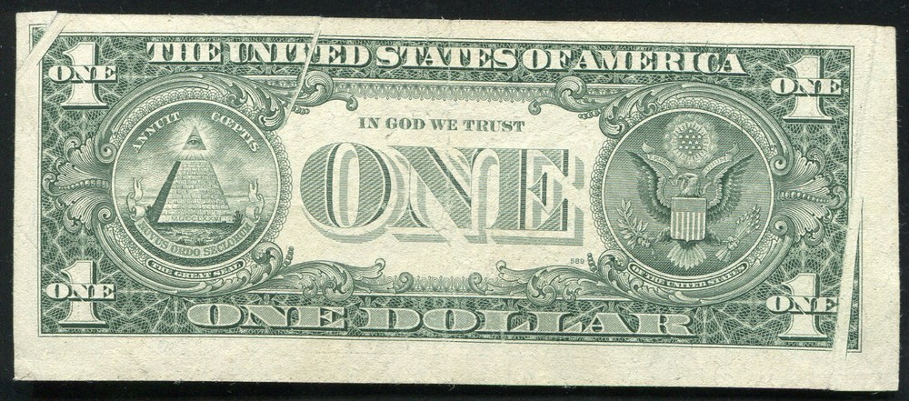 1995 $1 ONE DOLLAR FRN FEDERAL RESERVE NOTE "MULTIPLE GUTTER FOLD ERRORS"