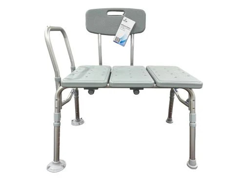 Bathroom Transfer Bench w/ Back 400lb Capacity Adjustable Tool-Free CS/2