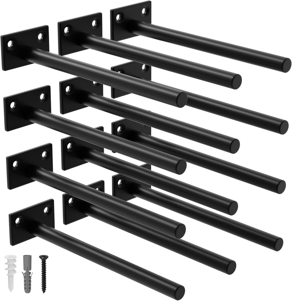 Durable 12-Pack Floating Shelf Brackets - 110 lb Capacity & Easy Install
