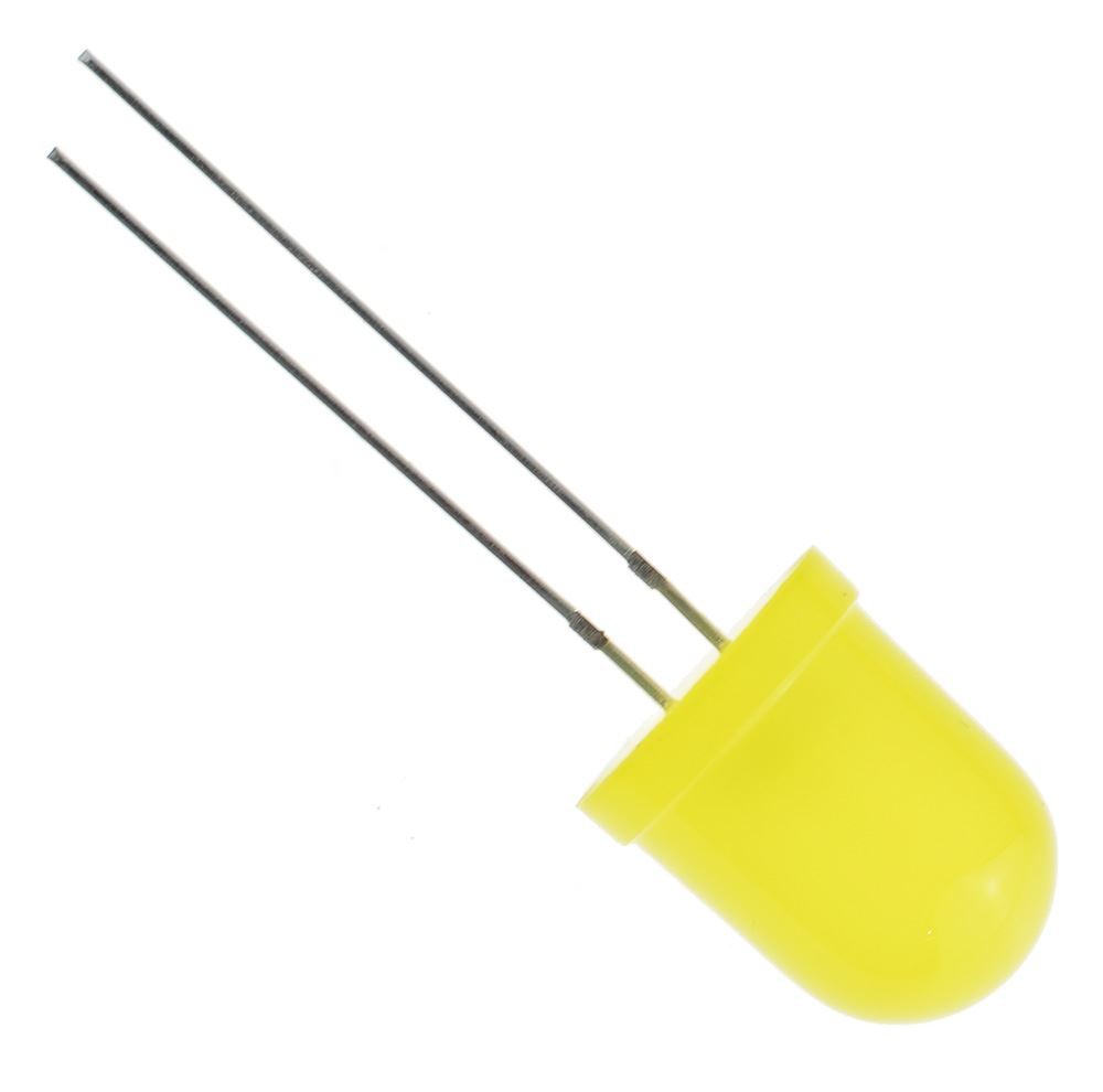25 x Yellow 10mm LED Diffused 100mcd 50°