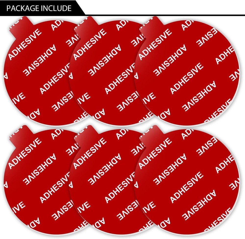 6pcs Double-Sided Adhesive Pads for Windshield Camera Mounts - Strong & Durable