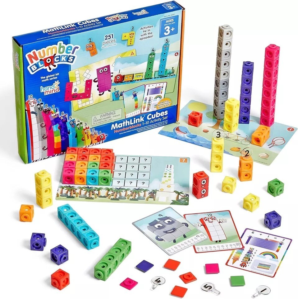 Mathlink Cubes Number blocks1-10 Activity Set, 30 Preschool Learning Activities,