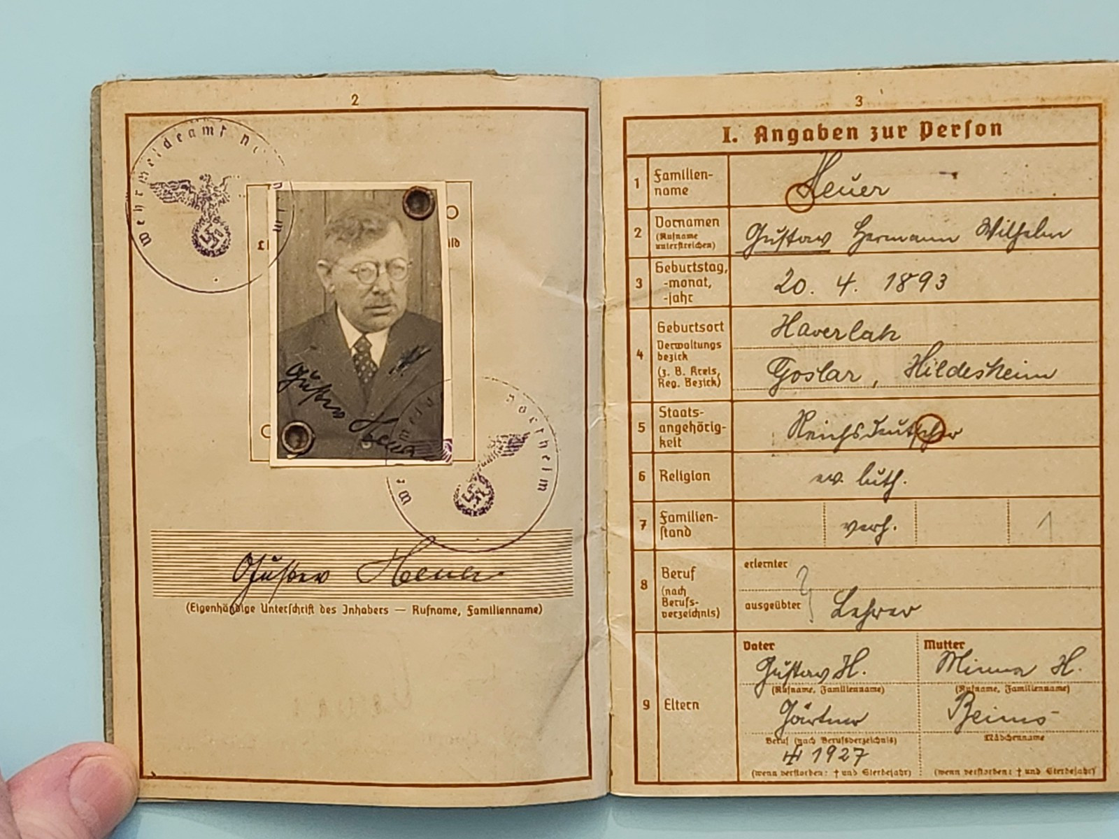 WW2 Germany.  Military ID  Gottingen-Northeim  1937