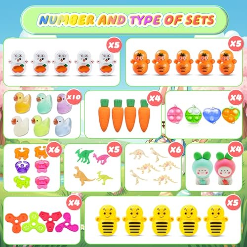 Prefilled Easter Eggs with Toys, 100 Pcs Plastic Easter Eggs Set, easter