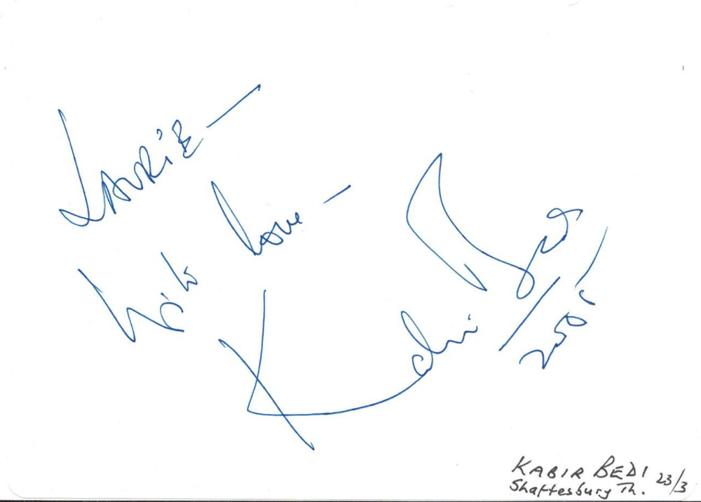 Kabir Bedi Indian Actor Autographed Signed Abum Page AMCo COA 20948