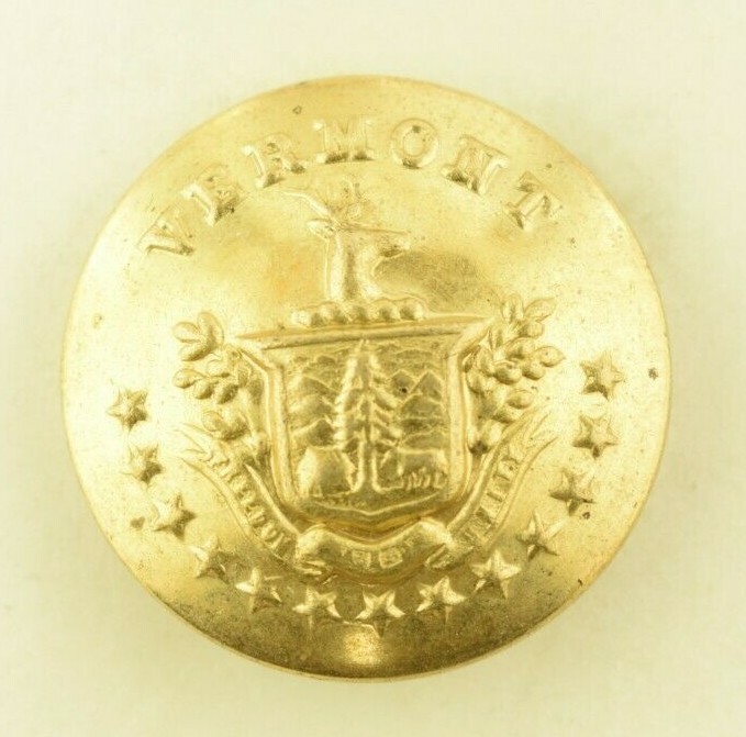 1910-40s Vermont State Seal Coat Uniform Button Replacement Original D9