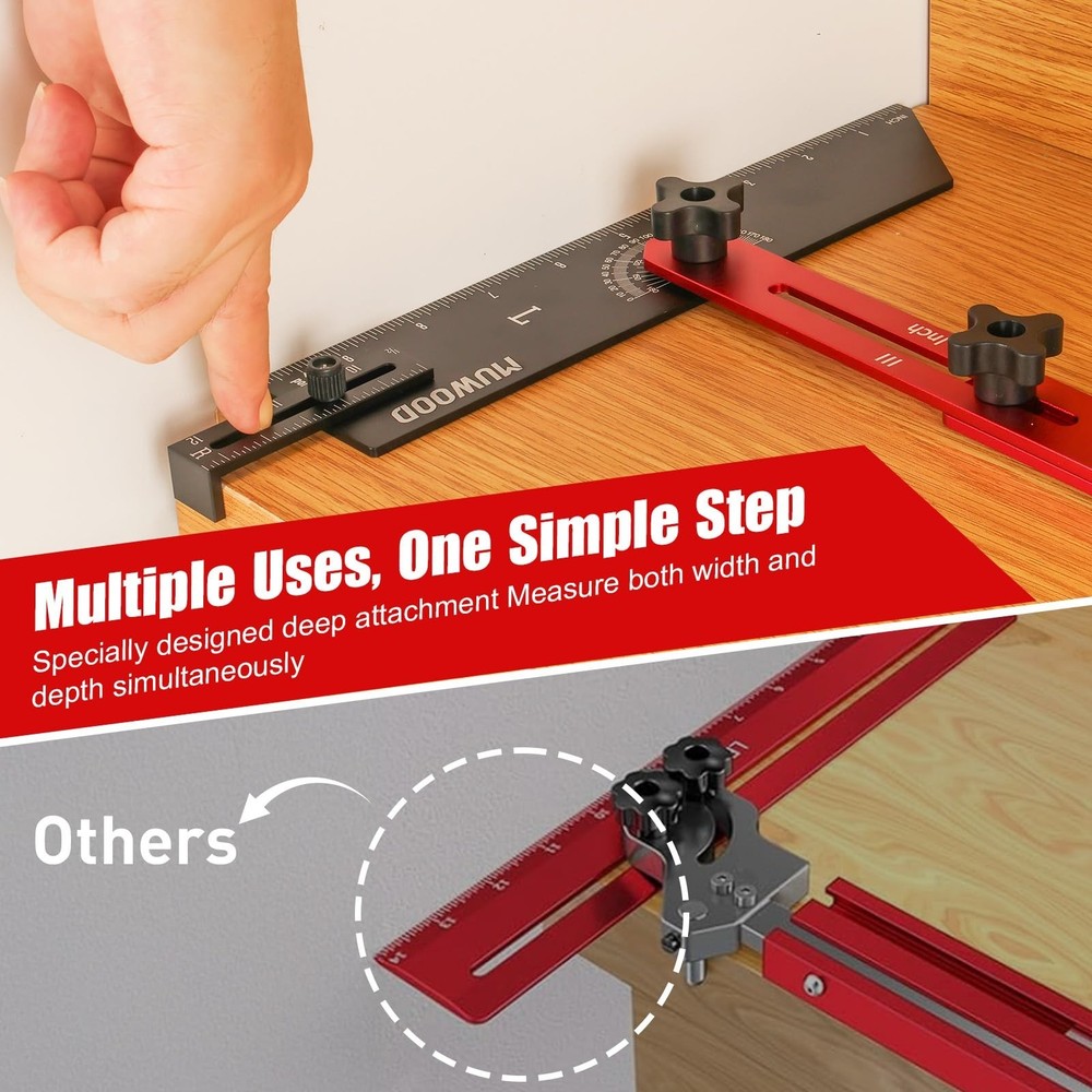 Stair Tread Template Tool, Stair Gauge Set Shelf Layout Measuring Scribe Tool...