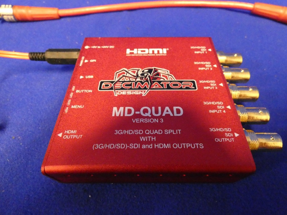 Decimator MD-QUAD Version 3 3G/HD/SD Quad Split Converter w/Power Pack 12V DC