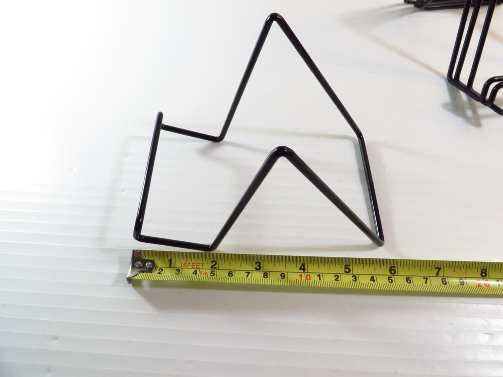 (4 Pack) Medium Size 3.5"x4" Plate Stand Black Square Wire Display