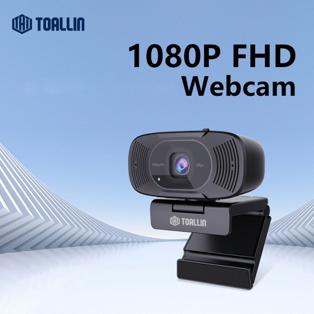 TOALLIN 1080P HD PC Webcam with Privacy cover Built-in dual Noise-canceling mic