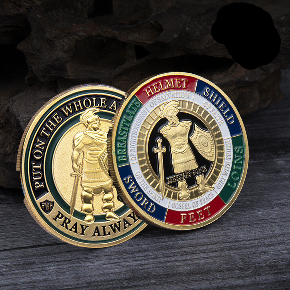 20 PCS Put On the Whole Armor Of God Commemorative Collection Challenge Coin