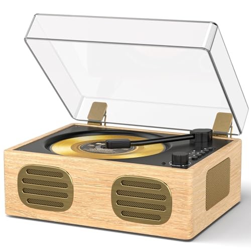 Portable CD Player with Speaker, Retro CD Player with Bluetooth Input apricot