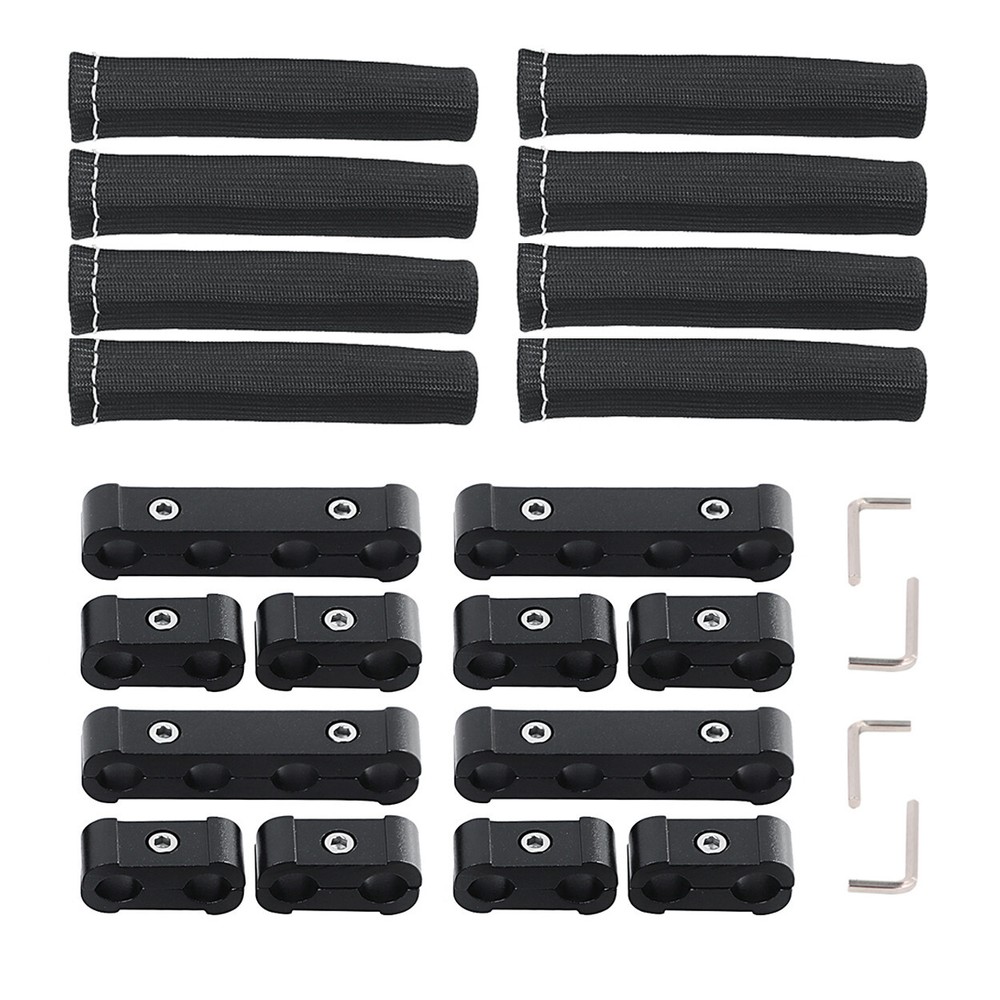 Spark Plug Heat Shield Protector Engine Spark Plug Wire Separator Black 20Pcs