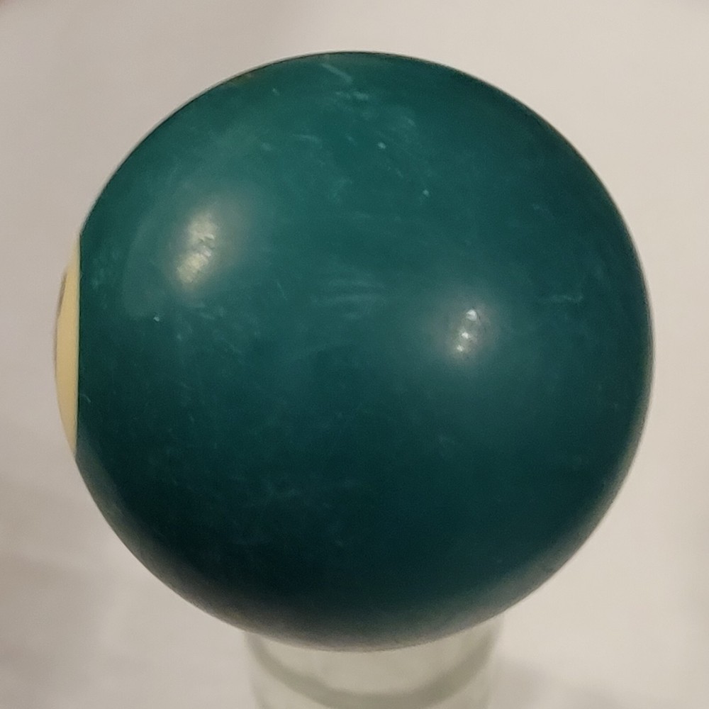 Vintage Number 6 Solid Green Replacement Pool Ball Very White Dot Fancy Number