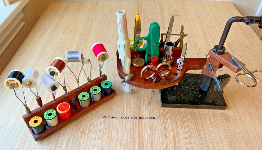 WADE'S FLY-TYING THREAD BOBBIN ORGANIZER TOOL CADDY & QUICK DRAW KIT COMBO