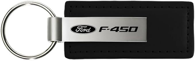 Ford F-450 Black Rectangular Leather Key Chain