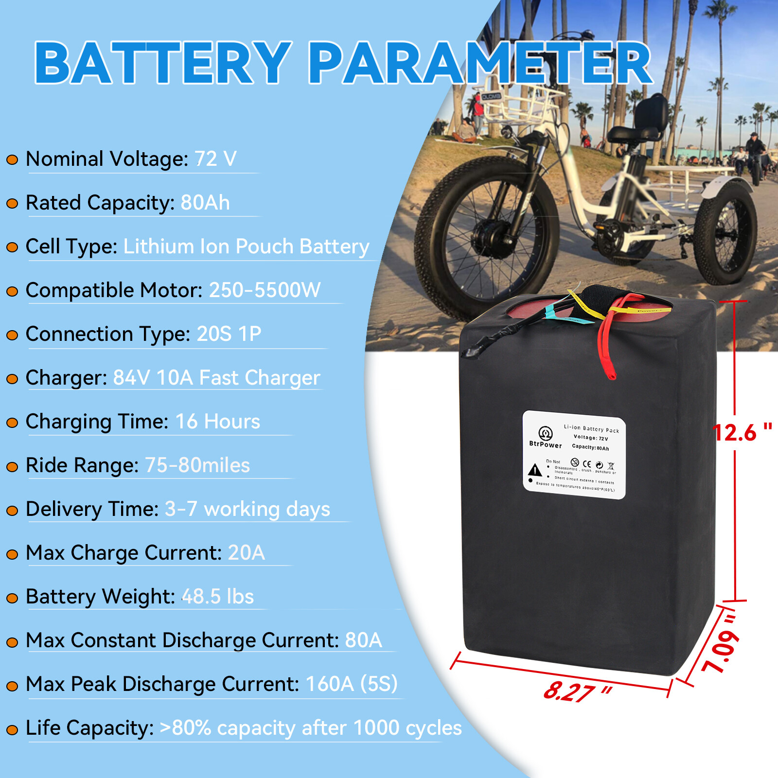 48V 60V 72V 18Ah-60Ah Lithium Lifepo4 Battery 500W-3500W ebike Electric Bicycles