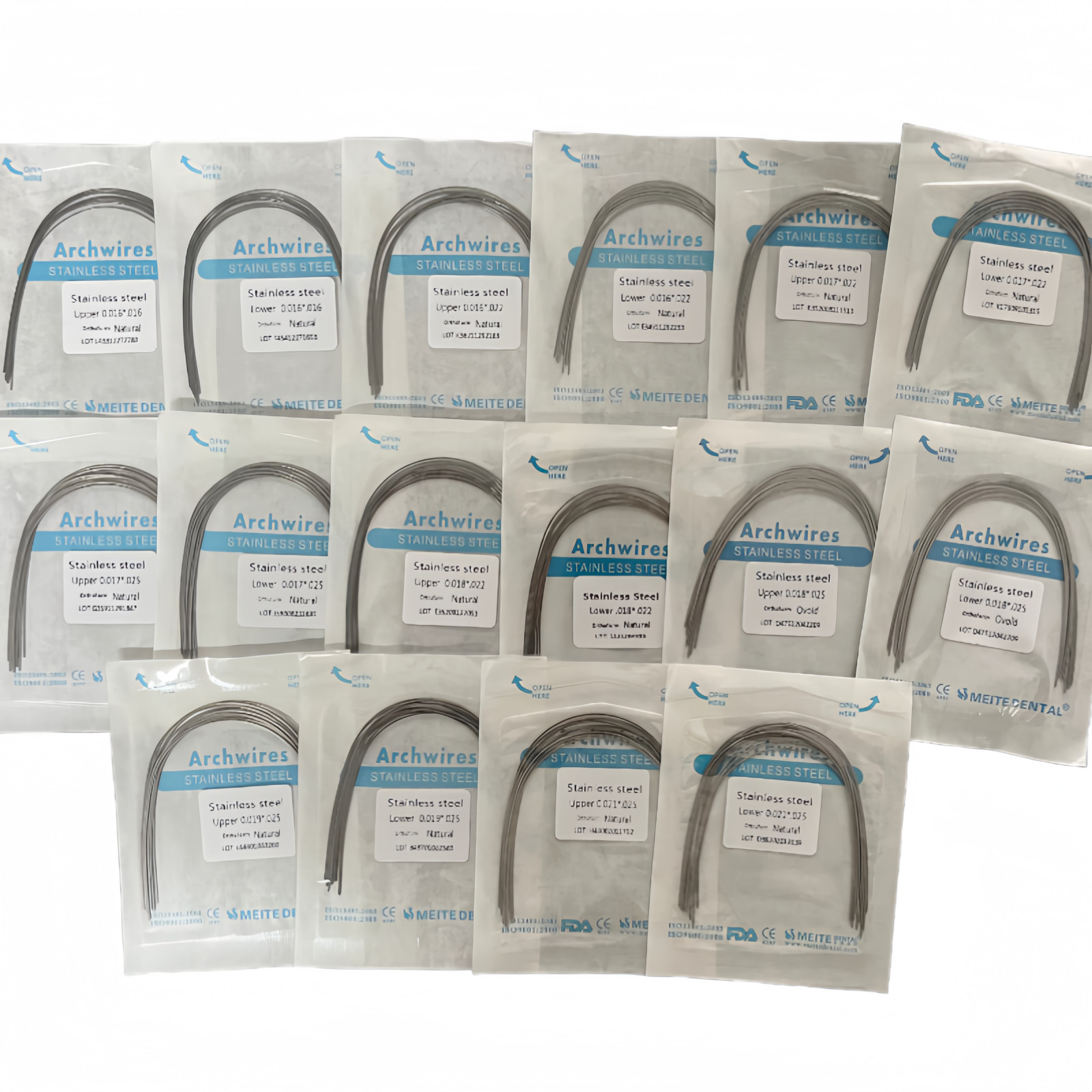 Dental Orthodontic Arch Wires Stainless Steel Natural Form Rectangular Arcs