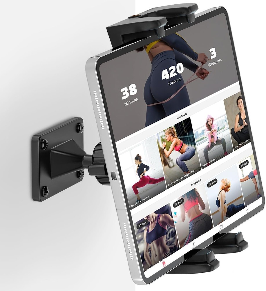 Adjustable Wall-Mounted Tablet Holder - 360° Rotation for Optimal Viewing