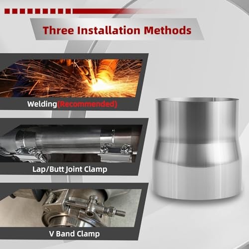 Exhaust Adapter Connector 3" ID to 3.5" OD, Exhaust Pipe Reducer 4" Overall